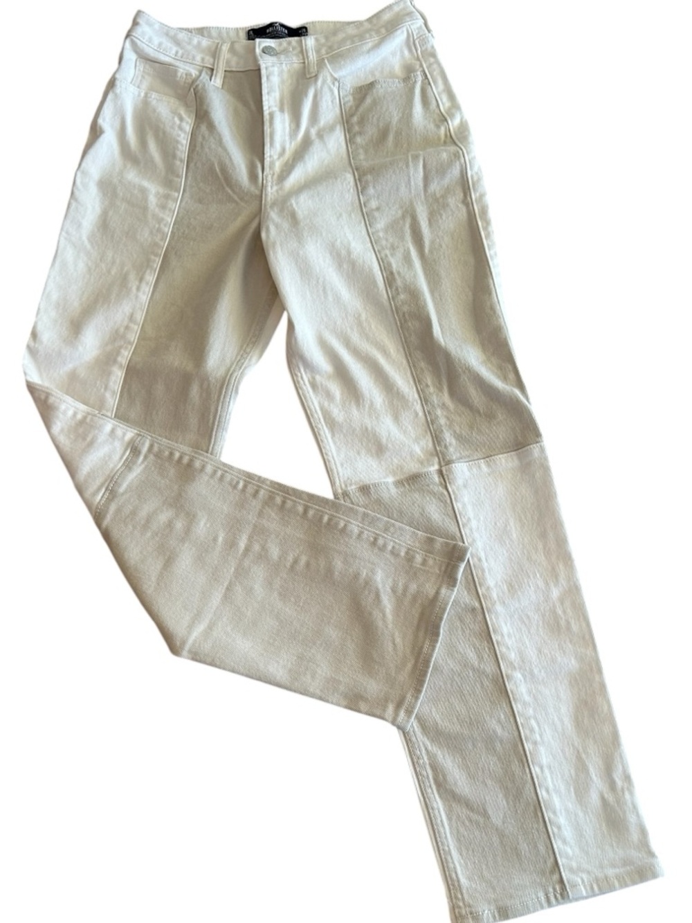 Hollister Patchwork Ultra High‑Rise Vintage Straight Jeans.  Colorblock. 7L 28